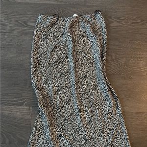 TopShop Animal Print Satin Midi Skirt